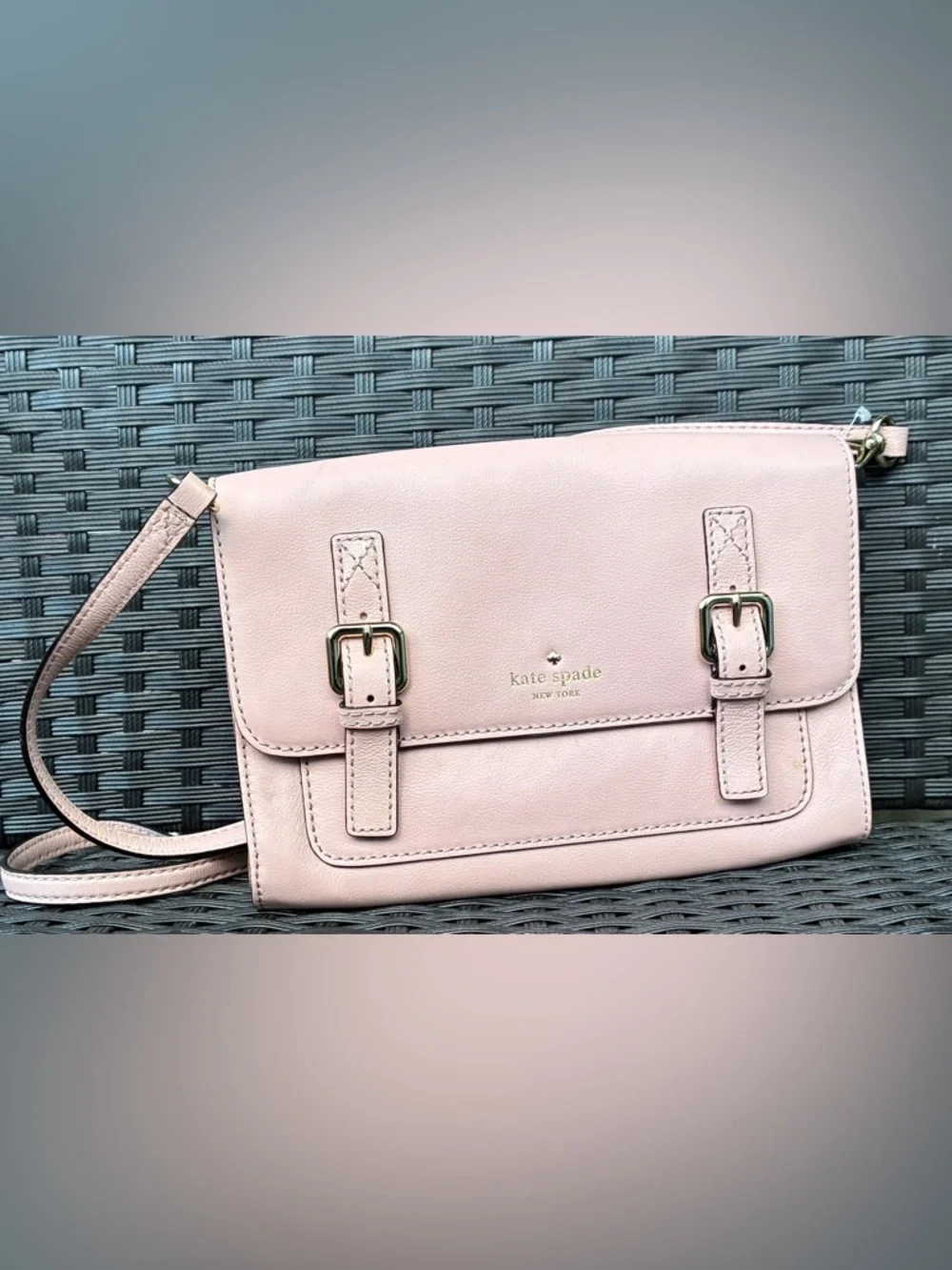 kate spade Light Pink Leather Crossbody Bag.